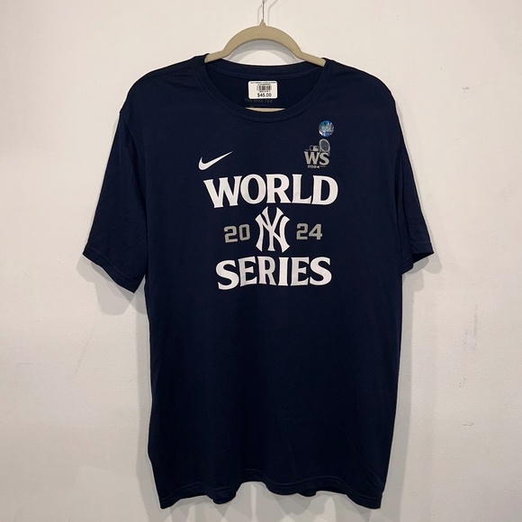 Nike 2024 World Series Mens New York Yankees MLB Dugout Authentic T Shirt Tee XL - Picture 1 of 9